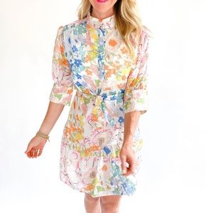NWT colorful floral dress with removable tie